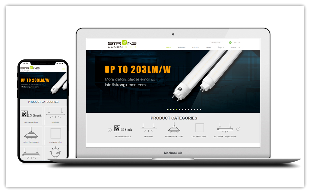 LED照明营销型网站建设-创想九州"