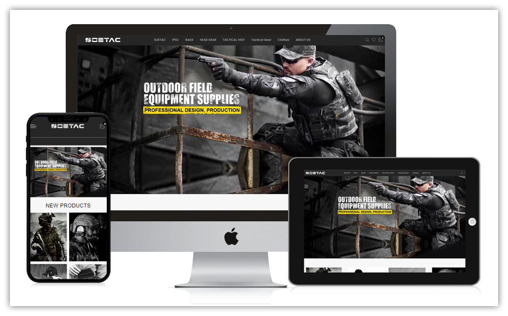 户外用品网站设计制作-创想九州